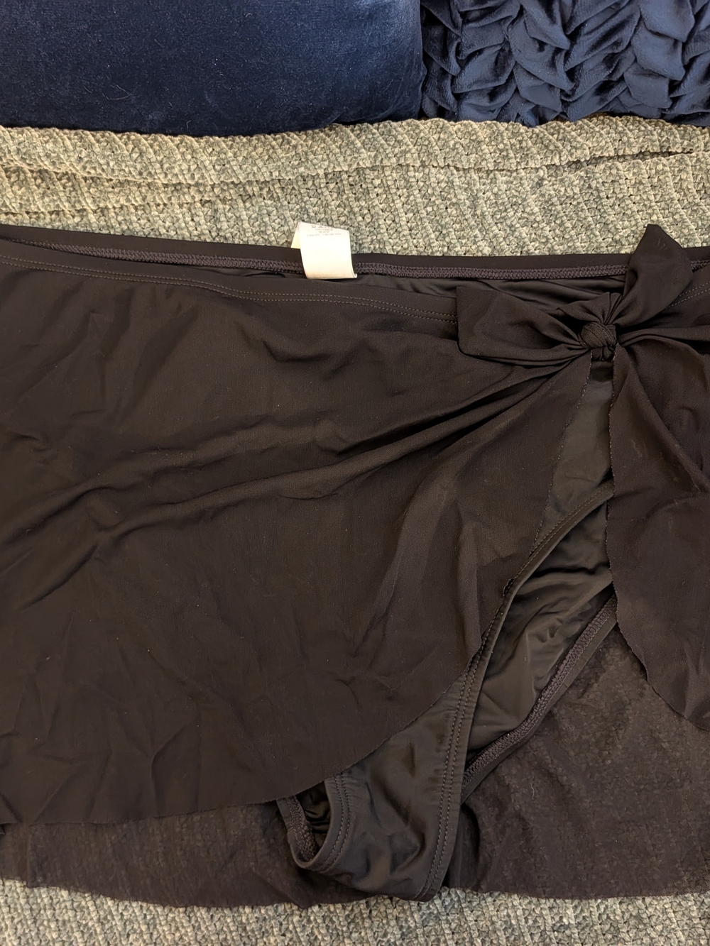 Time and Tru Black Bikini Skirt Bottom with Tie